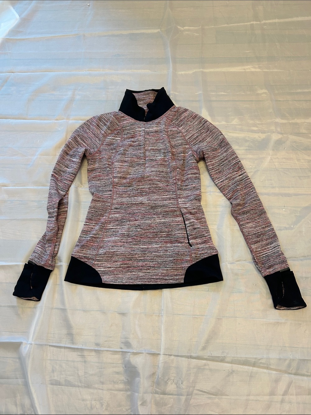 lululemon athletica Marled Pink and Black Performance Top